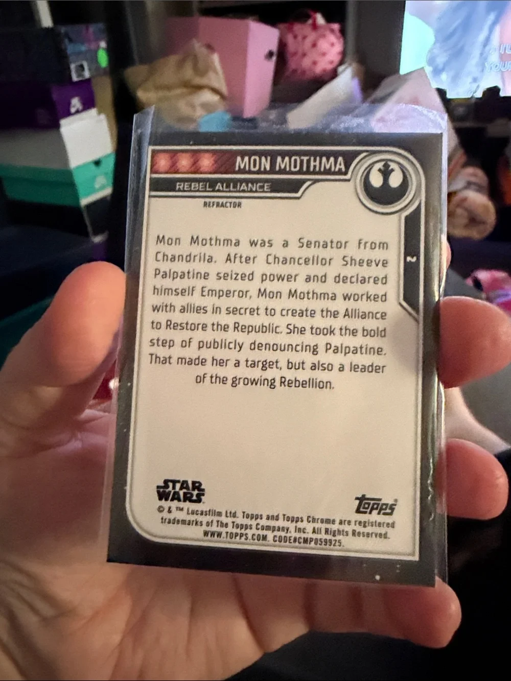 Star Wars Mon Mothma Chrome Character Card - White and Red Accents